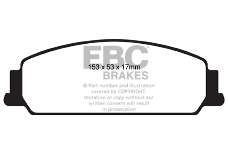 وسادات الفرامل الأمامية من Yellowstuff لسيارة Pontiac G8 3.6 موديل EBC 08-10