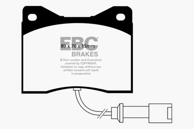 EBC 88-90 Lamborghini Countach 5.2 (Anniversary) Yellowstuff Rear Brake Pads