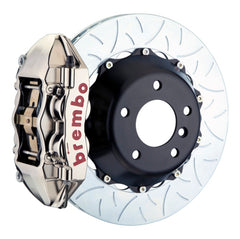 Brembo 04-10 5-Series (Excl. xDrive/M5) Rr GTR BBK 4Pist Billet 345x28 2pc Rotor Slot Type3- Nickel