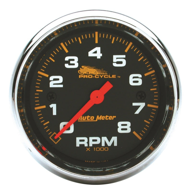 Autometer Pro-Cycle Gauge Tach 2 5/8in 8K Rpm 2&4 Cylinder Black