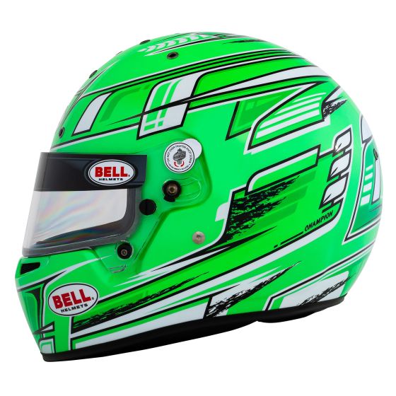 BELL KC7 CMR Champion Green Kart Helmet - CMR Approved