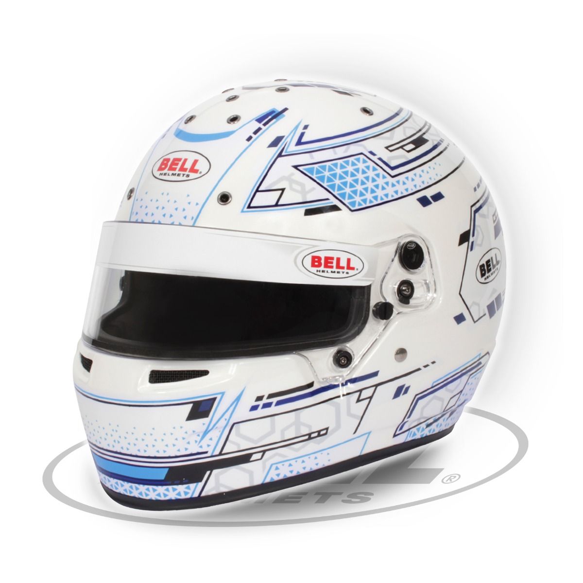 BELL RS7-K Stamina White/Blue Kart Helmet