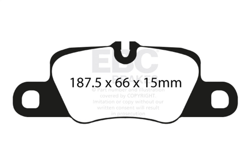 EBC 12-15 Porsche 911 (991) (Cast Iron Rotor only) 3.8 Carrera S Yellowstuff Rear Brake Pads