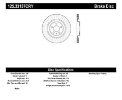 Stoptech 10-19 Audi S4 Premium Rear CryoStop Brake Rotor