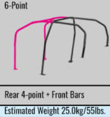 قفص حماية من الانقلاب من Cusco Safety 21 4/5-Pssgr 6-Point DASH-THROUGH BLK لسيارة Subaru STi GRB 08-14 (S/O/No Cancel)