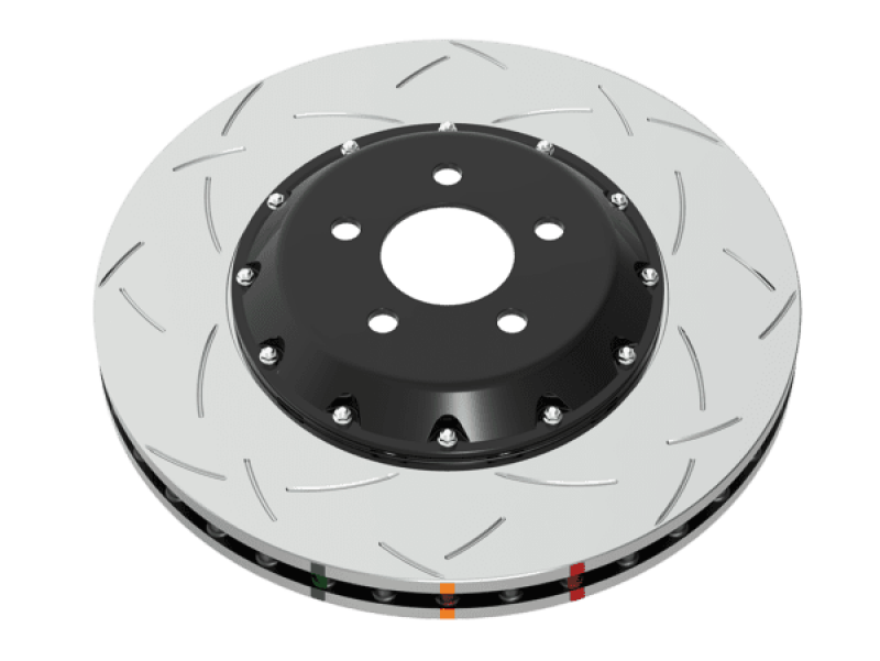 DBA 01-03 Acura CL Front 5000 2-Piece Drilled &amp; Slotted Rotor with Black Hat