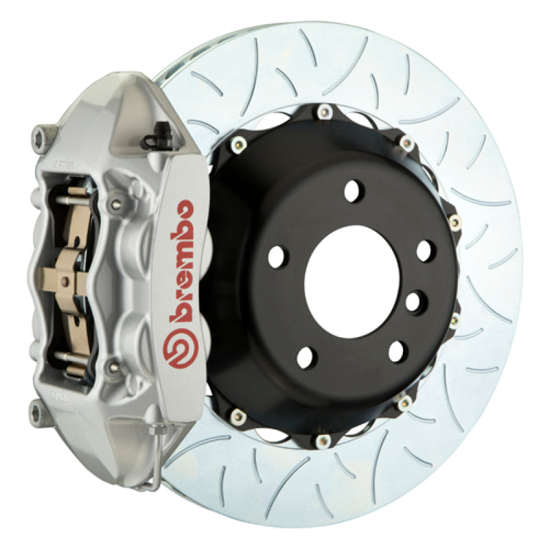 Brembo 12-14 328i MSport Brakes Excl xDrive Rr GT BBK 4Pis Cast 345x28 2pc Rtr Slot Type3-Silver