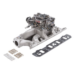 طقم مشعب السحب وكاربيراتور Edelbrock Performer RPM Air-Gap Small Block Ford 289-302 بلمسة نهائية طبيعية