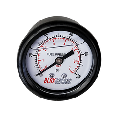 BLOX Racing Liquid-Filled Fuel Pressure Gauge 0-100psi (White Face)