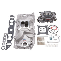 طقم مشعب السحب وكاربوريتر Edelbrock Performer RPM Big Block Chevrolet Oval Port ذو اللمسة الطبيعية