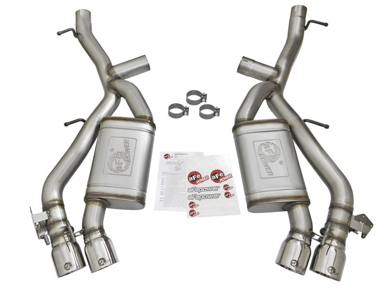 aFe MACHForce XP 3in 304 SS Axle-Back Dual Exhaust (NPP) مع أطراف مصقولة 16-17 Camro SS V8-6.2L