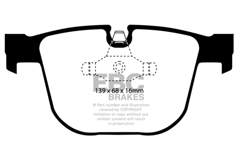 وسادات الفرامل الخلفية Yellowstuff لسيارة BMW M3 4.0 (E90) EBC 08-10