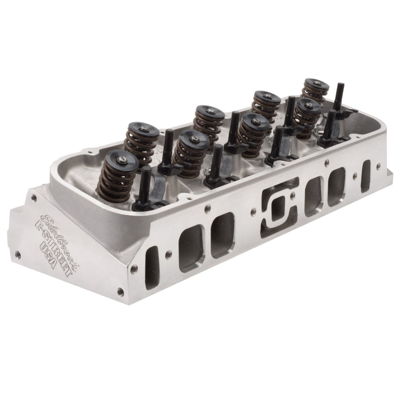 رأس أسطوانة Edelbrock E-Street BB Chevy Oval Port كامل مفرد