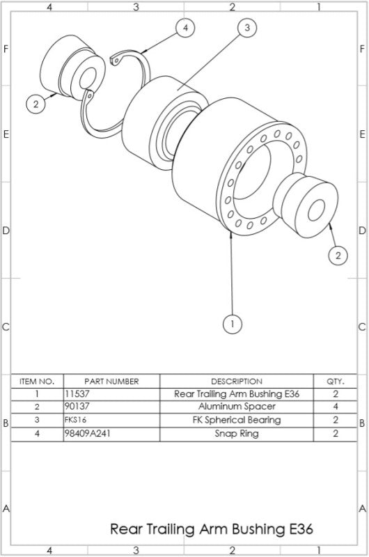 SPL Parts 90-00 BMW 3 Series (E36/E46) Rear Trailing Arm Bushings