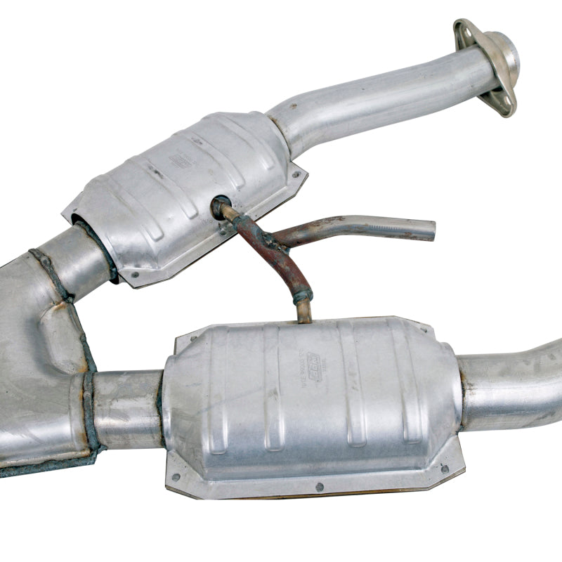 BBK 79-93 Mustang 5.0 Short Mid X Pipe مع محولات حفازة 2-1/2 لرؤوس الأنابيب الطويلة الأوتوماتيكية