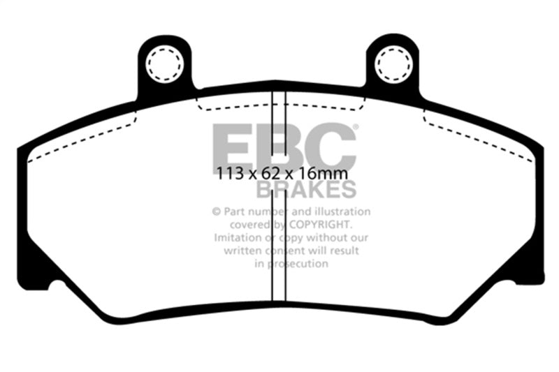 EBC 85-93 Volvo 740 2.1 (Bendix) Yellowstuff Front Brake Pads