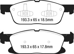 EBC 15+ Ford Edge 2.0 Turbo FWD Yellowstuff Front Brake Pads