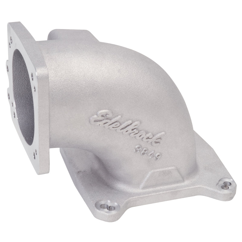 كوع سحب عالي التدفق من Edelbrock مقاس 95 مم لجسم الخانق إلى الحافة ذات الثقب المربع، مصبوب حسب الطلب