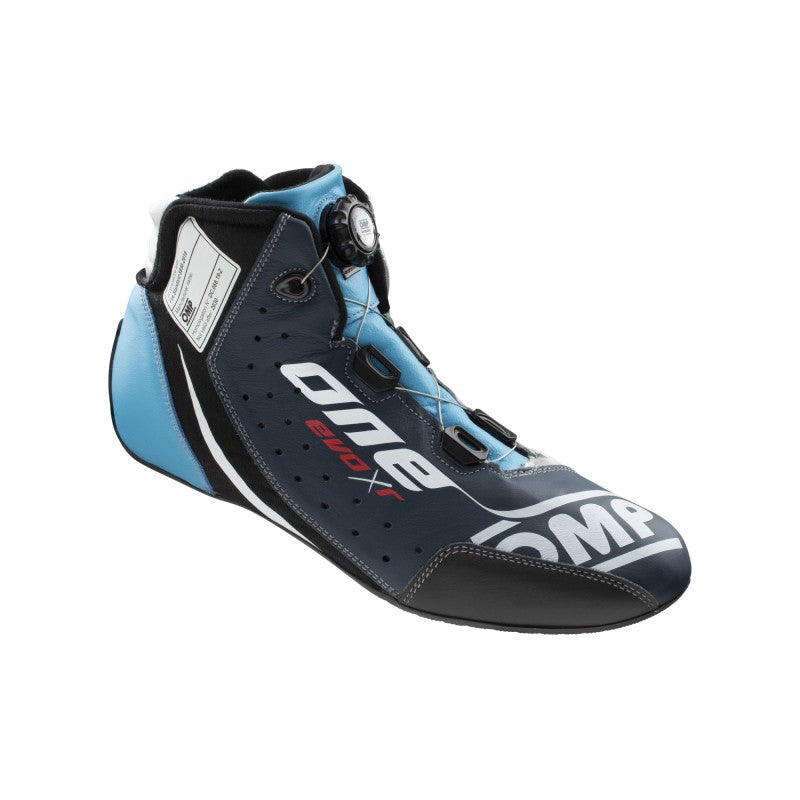 OMP One Evo X R Shoes Blue/Silver/Cyan - Size 48 (Fia 8856-2018)