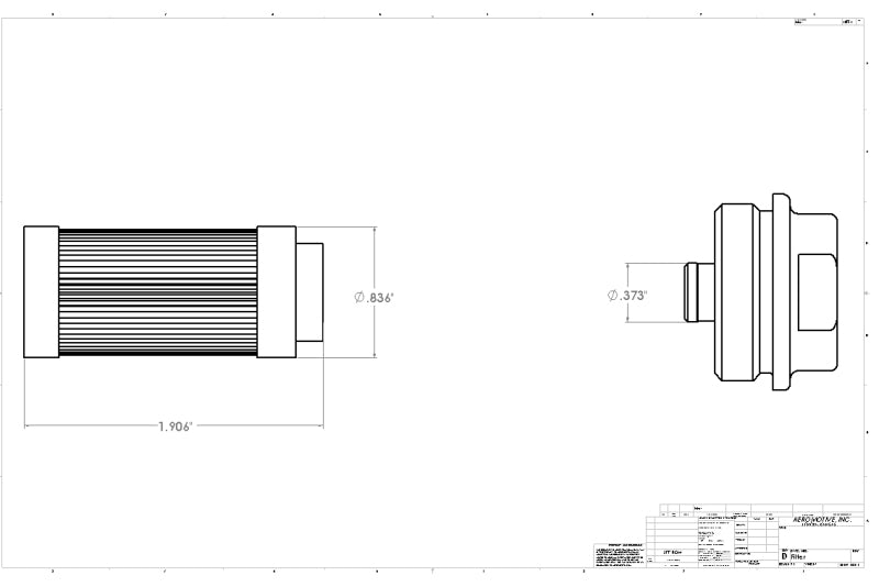 فلتر خطي من AeroMotive - (3/8 NPT) عنصر SS مقاس 100 ميكرون