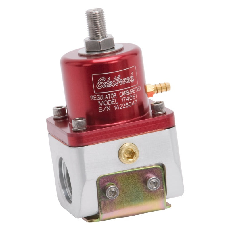 منظم ضغط الوقود Edelbrock مكربن ​​180 جالون في الساعة 5-10 رطل لكل بوصة مربعة -10 دخول/خروج -6 عودة أحمر/شفاف