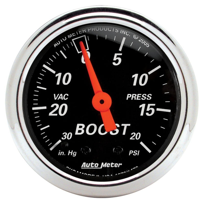 Autometer Designer 2-1/16in Mechanical 30 In Hg-Vac / 20 PSI Vacuum/Boost Gauge