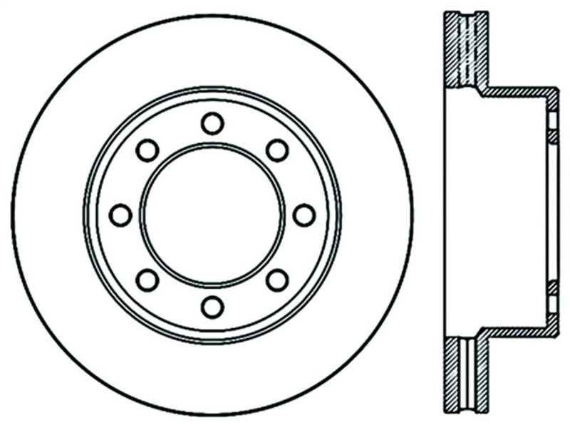 StopTech 09-12 Dodge Ram 2500 PU 2WD/4WD / 09-12 Ram 3500 PU 4WD Slotted Right Front CRYO Brake Rot