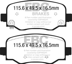 EBC 15+ Fiat 500X 1.4 Turbo Greenstuff Rear Brake Pads