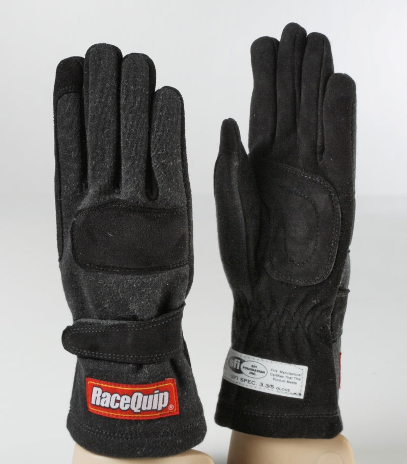 قفاز RaceQuip SFI-5 أسود مكون من طبقتين - XSmall