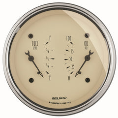 AutoMeter Antique Beige Oil/Fuel Dual Gauge