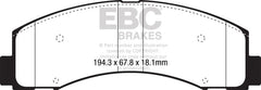 EBC 2018+ Ford F-150 2.7L Twin Turbo (2WD) Greenstuff Front Brake Pads