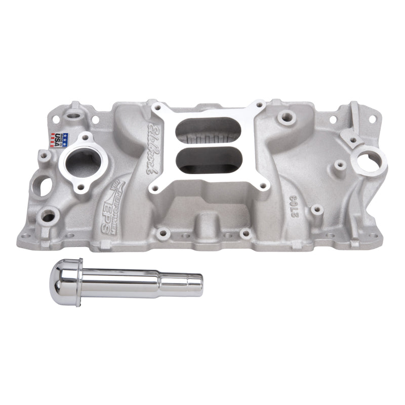 مشعب سحب Edelbrock Performer Eps مع أنبوب تعبئة الزيت والتنفس لسيارات شيفروليه ذات الكتلة الصغيرة