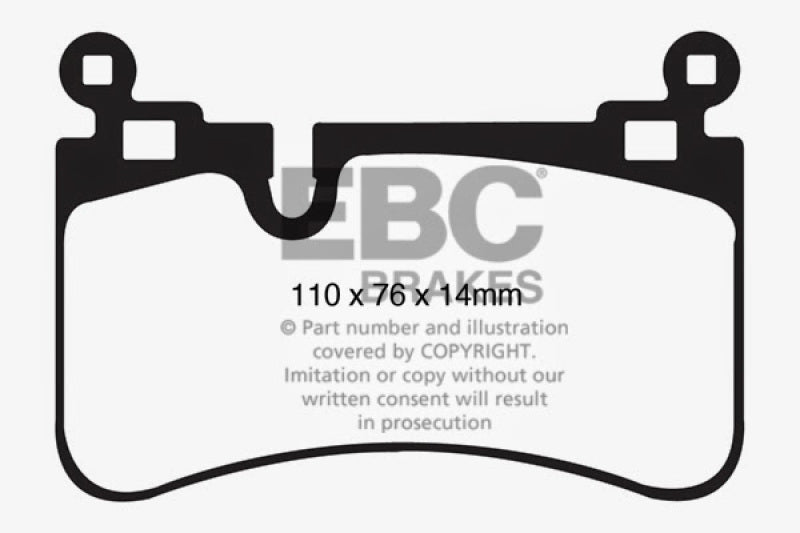 وسادات الفرامل الخلفية Redstuff لسيارة Mercedes-Benz C63 AMG (W204) 6.2 EBC 08-13