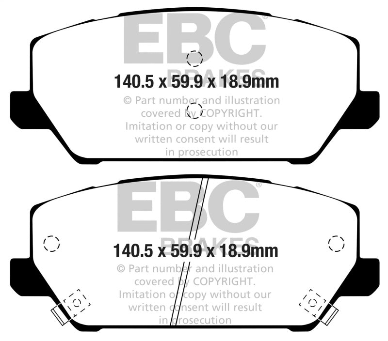 EBC 2019+ Hyundai Veloster N (2nd Gen) 2.0L Turbo Yellowstuff Front Brake Pads