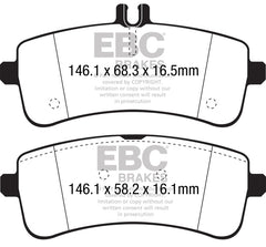 EBC 2015+ Mercedes-Benz C63 AMG (W205) Yellowstuff Rear Brake Pads