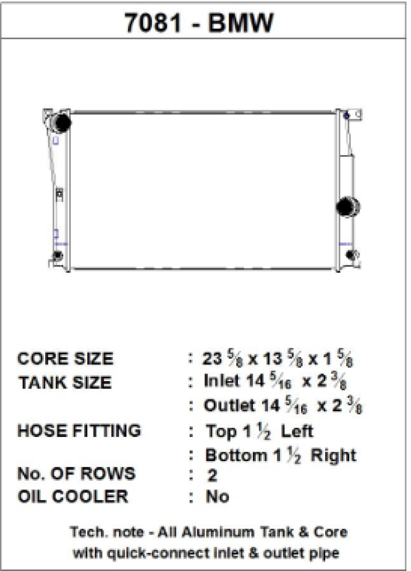 مبرد ناقل الحركة الأوتوماتيكي CSF BMW 2 Series (F22/F23) / BMW 3 Series (F30/F31/F34) / BMW 4 Series (F32/F33/F36)