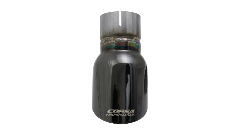 طقم أطراف Corsa Single Universal مقاس 2.5 بوصة مدخل / 3.5 بوصة مخرج أسود من سلسلة Pro-Series مطلي بمادة PVD