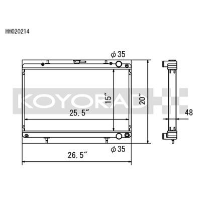 Koyorad Racing Radiator for Nissan Skyline GTR / GTS R32 HH020214